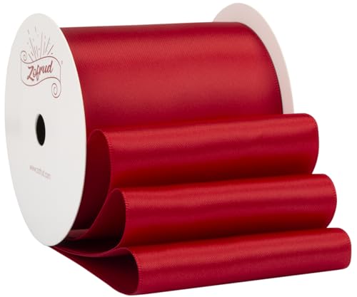 Zofrud Red Satin Ribbon 75mm x 9 Meters - Large Ribbon Ideal for Bows Gift Wrapping, Flower Bouquet, and Crafts