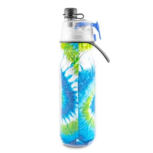 O2Cool Mist 'N Sip Misting Water Bottle 2-In-1 Mist And Sip Function With No Leak Pull Top Spout Sports Water Bottle Reusable Water Bottle - 20 Oz (Tie Dye Blue) #TOP1