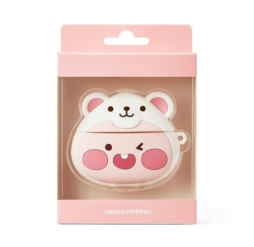 Kakao Official Merchandise- Snow Village Theme Cases Compatible With Airpods 3Rd Generation-Ryan In Penguin Costume And Apeach In Polar Bear Costume (Polar Bear Apeach) #TOP1