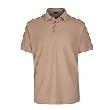 Nicky Adams Herren Premium Kurzarm Poloshirt Pique Arbeit T-Shirts Golf Tee Polycotton Einfarbig Casual Sport Top, Khaki Tan, XXL