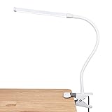 LEPOWER Led Clip on Lamp / Reading Light with Gooseneck 5W Piano Light Color Temperature Changeable Clip Light (White)
