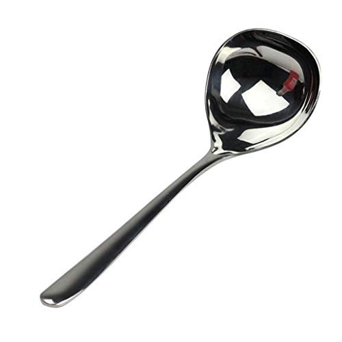 Acciaio Inossidabile Serving Spoon Rivestimento dello Specchio Cucchiaio da minestra di Grandi Dimensioni Grande Soup Scoop Buffet Banchetto Dinner Party Stoviglie, Manico Corto