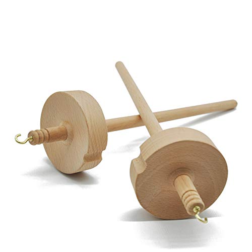Leezaka Drop Spindle Handmade Solid Wooden Notch Design Whorl Yarn Spin For Beginner #TOP1