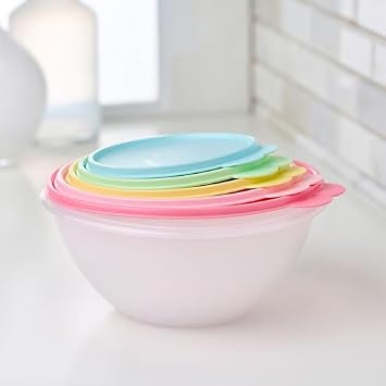 Tupperware Wonderlier 10-Piece Vintage Pastel Set (5 Bowls + 5 Lids)