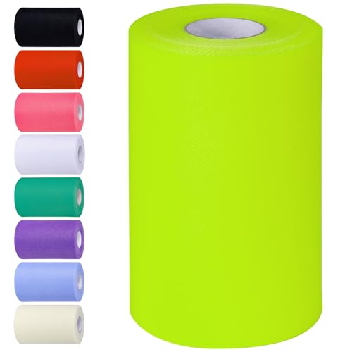 Apple Green Tulle Fabric Rolls 6 Inch by 100 Yards Tulle Roll Spool Fabric