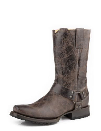 Stetson Men's Men'S Heritage Harness Motorcycle Boot Square Toe - 12-020-6223-4072 BR 11 D(M) US