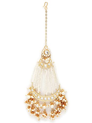 Image of Karatcart Gold Plated Handcrafted Kundan Passa for Women