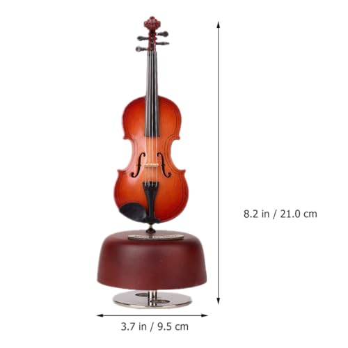 HOMSFOU ブラウンのミニバイオリンモデル プラ製 知育想像力刺激する楽器装飾品 DIYに最適な 向けの回転式音楽オーナメント 1個 [2]