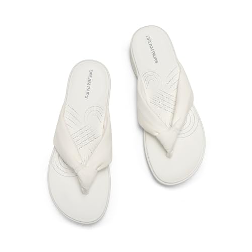 Image of DREAM PAIRS Platform Flip Flops for Women Cushioned Thong Sandals with Soft Eva Foam Insole Lightweight Lycra fabric Comfort Dressy Slides Slippers for Summer Beach
