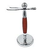 WJPTL Männer Herren-Rasierpinselständer, modisches Palisander-Edelstahl-Rasierpinselhalter-Set, Herren-Pro-Rack-Werkzeuge, Barber Shop-Set Arbeitsplatte