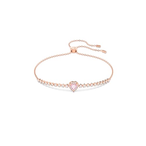 Swarovski One bracelet, Heart, Pink, Rose gold-tone finish