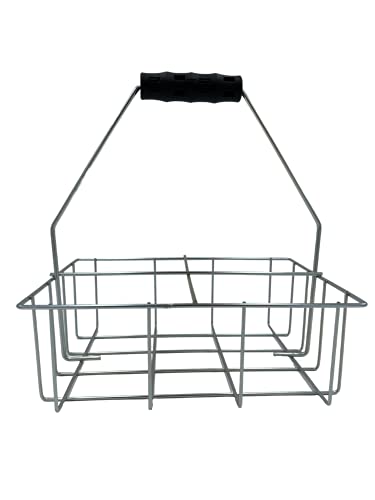 Wire Bottle Carrier for Libbey, StanPac, The Dairy Shoppe 32 and 64 oz bottles (64 oz The Dairy Shoppe, 4 Cell Carrier)