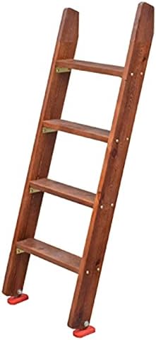 Heavy Duty Wooden Loft Bed Ladder with Anti-Slip Feet & Secure Hooks Bracket - Sturdy, Safe Climbing Solution for Kids & Adults, Perfect for Loft Beds & Bunk Beds