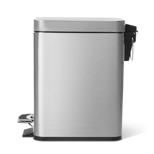 Image of Home Zone Living 1.3 Gallon Stainless Steel Small Trash Can with a Lid