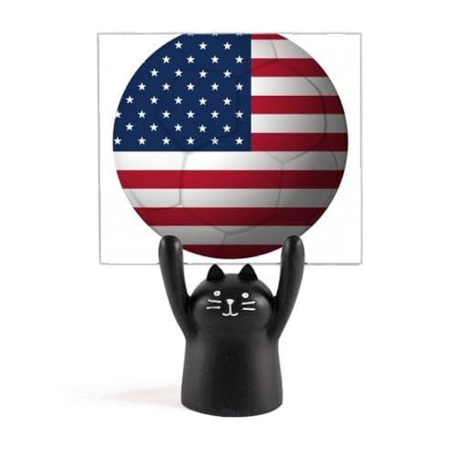 Support de mémo chat noir et drapeau USA pour bureau stylé