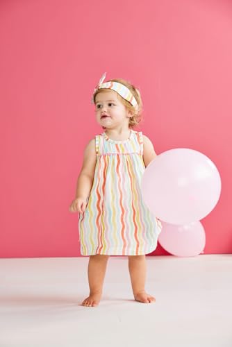 Mud Pie Baby Girls Children's Rainbow Dress and Headband3