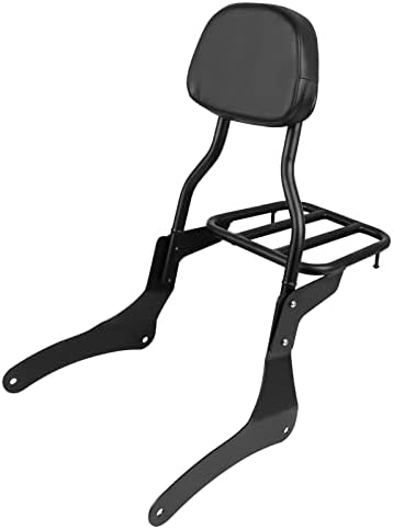 Worldmotop Motorcycle Sissy Bar Backrest Rear Passenger Seat for Kawasaki Vulcan VN900 Custom Classic 1996-2018 Detachable Backrest Luggage Rack(For VN900-B)