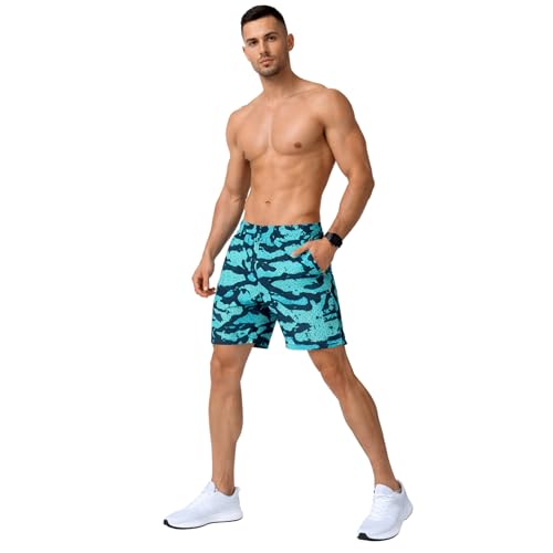 Image of GYMIFIC Sports Training Running Dry Fit Solid Shorts for Men (Pack of 2) (XL, Black /TBLUE)