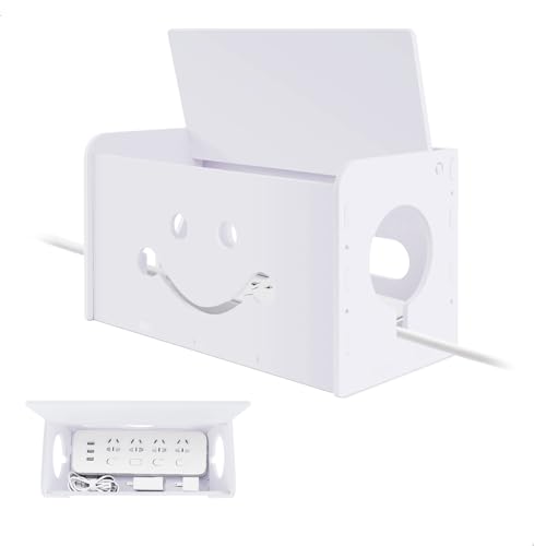 Scatola Porta Cavi, Scatola Nascondi Cavi, Copri Ciabatta Elettrica con Motivo Traforato, Box Copri Fili e Prese per Nascondere Cable, Prese e Caricabatterie Disordinati, Traspirante Box Ccable