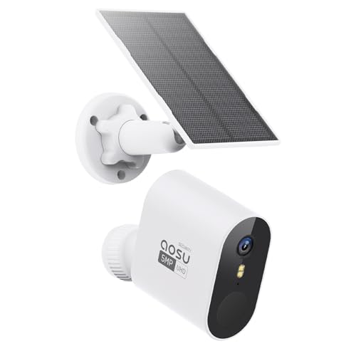 AOSU 5MP/3K Solar Security Cameras System Add-on Camera, Requires AOSU aosuBase, Not for Standalone Use, Supports up to 4 Cameras Simultaneously 3K-Add-on-Cam