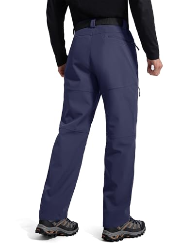 Image of FREE SOLDIER Men's Fleece Lined Outdoor Cargo Hiking Pants Water Repellent Softshell Snow Ski Pants with Zipper Pockets
