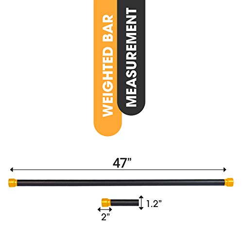 Fitness Republic Sculpting Body Balance Bar Workout Fitness Stick | Padded Squat bar | Weight Lifting bar, Straight Weight bar - (8 lbs, Yellow) - Thumbnail 2