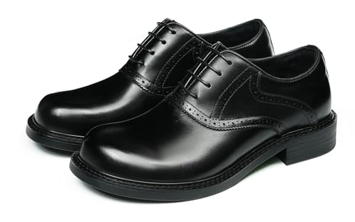 Santimon Men's Oxfords Dress Formal Shoes - Genuine Leather Wingtip Brogue Lace-Up Derby for Work,Wedding,Business,Church & Prom with Cushioned Insole