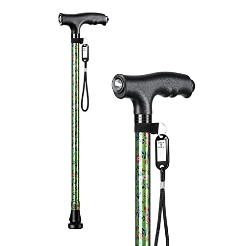Laska spacerowa z diodami LED dla osób starszych, 10 poziomów regulacji wysokości, ergonomiczne uchwyty, kule ortopedyczne, odporne na zużycie, lekkie, aluminiowe powerfully