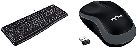 Logitech K120 Wired Business Keyboard for Windows or Linux, USB Plug-and-Play, Full-Size, Spill Resistant, Curved Space Bar, PC/Laptop, QWERTY UK Layout - Black