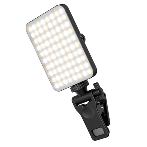 BRIGHTFUFU Djustable Angle Led Light Clip for Phone Selfie Light for Live Streaming Compact Makeup Light