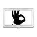 OK Gesture Outline Pattern Business Card Holder Case Pocket Box Wallet