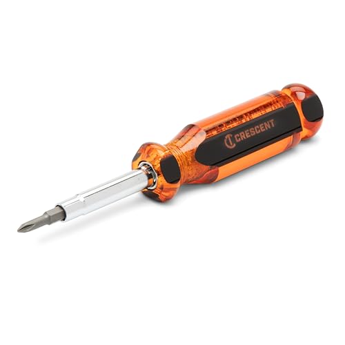 Crescent 6-in-1 Interchangeable Bit Screwdriver, Red Handle - CS61N