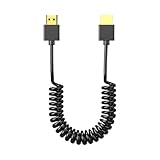 JINPIAOPIAO HDTV 4Kコイルケーブル 90度直角HDTVオス→HDTVオスアダプター スプリングスパイラルコード 4K@60Hz 1080P