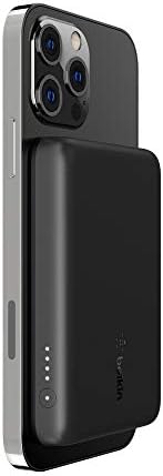 Belkin 2.5K Magnetyczny bezprzewodowy powerbank (przenośna ładowarka z MagSafe, iPhone 14, iPhone 13, mała pojemność 2500 mAh, kompaktowy, szybkie ładowanie, kabel USB-C do USB-C w zestawie) Czarny