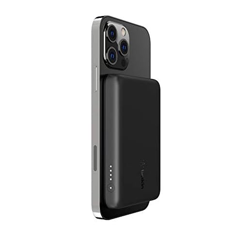 Belkin Batteria esterna wireless magnetica 2500 mAh, caricabatteria portatile con MagSafe per iPhone 15, 14, mini power bank compatta per una ricarica rapida, cavo da USB-C a USB-C incluso – Nero