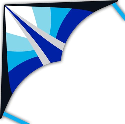 Larilook Delta Kites for Kids and Adults, Easy to Fly Kite, beginner kites for kids ages 6-12,Kite Handle and Line Included, (Blue)