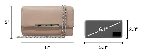 Image of AFKOMST Clutch Purses for Women Small Convertible Wristlet and Evening Bag | Vegan Leather, Fits 6.7-inch Phone /Passport, Versatile for Formal Events /Prom /Wedding /Cocktail /Night Out /Daily Use