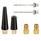 6PCS Presta Valve Adapter Kit - Bike Pump Valve Converters with Ball Inflation Needles - Metal Air Nozzle Accessories for Bicycle Pumps
