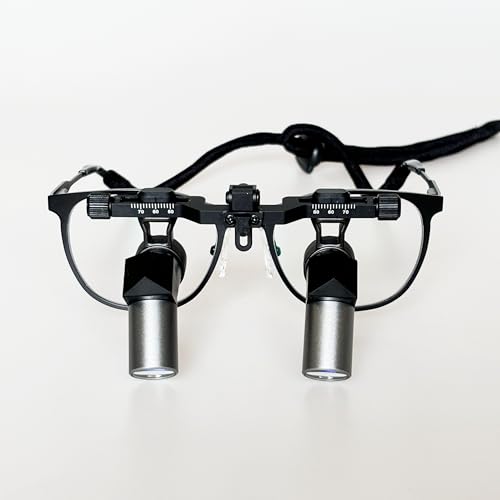 3.5X 4.5X 5.5X 6.5X Songzi Optics Titanium Frame Ergonomic Dental Loupes Ergo Surgical Loupes Bright Vision and No Distort Image (Magnification 3.5X, Working Distance L(440-540 mm))