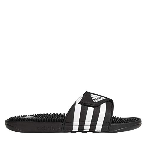 adidas Adissage Mens Summer Beach Sport Flip Flop Slide Black/White - UK 124