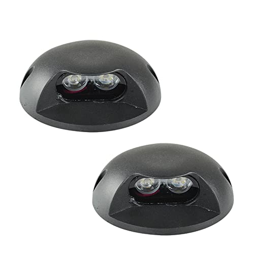 SHOWERRING Exterior LED Luz Subterránea Impermeable IP65 Iluminación del Jardín Baja Tensión Luces del Paisaje para Pasarela Sendero Entrada De Coches Cubierta Foco, 2 Paquetes