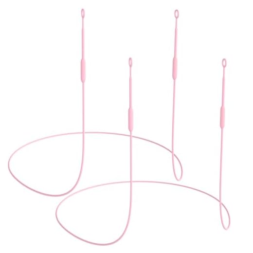 Earplug Lanyard [2 pcs] with Magnetic Tug-Resistant Safety Cord, Flexible Silicone Lanyard with Most Earplugs with Removable Tips Compatible(Pink)