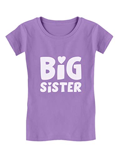 Big Sister - Elder Sibling Gift Idea Cute Toddler Kids Girls Fitted T-Shirt 4T Lavender