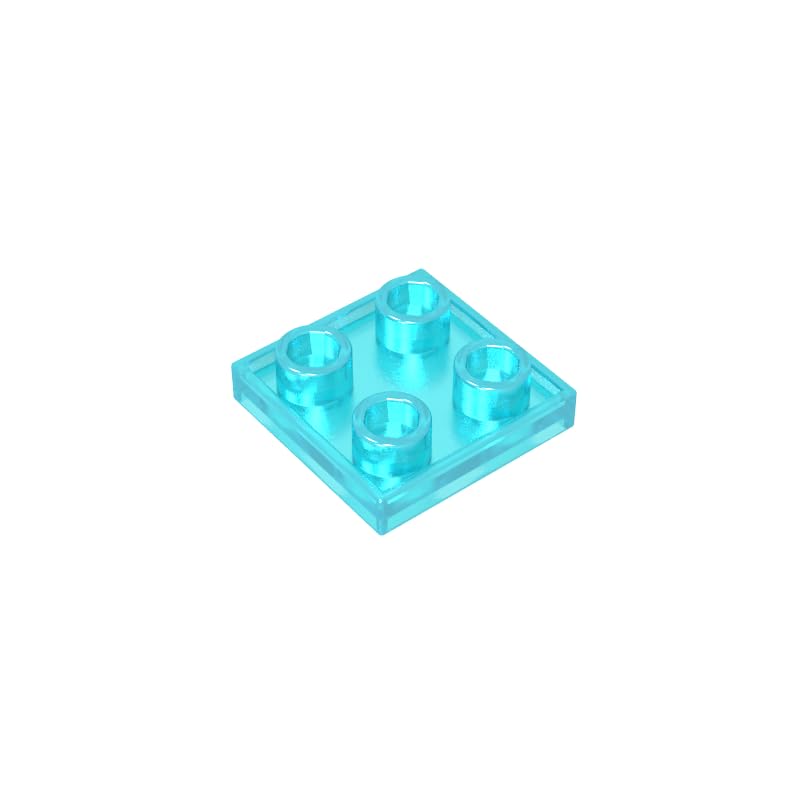 2x2 Double-Sided Plate MOC Building Blocks, Trans Light Blue, 50 PCS — image 1