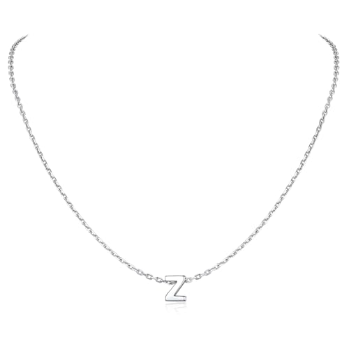 Silvora Initial Necklaces for Women-925 Sterling Silver Dainty Tiny Letter Necklace Personalized Initial Pendant Necklace for Girls-Z