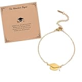 Ediseng Personalized Graduation Charm Bracelets for Her Him,Class of 2025,Unique Graduation Gifts for College/High School/8th Grade/5th Grade/Middle School/Masters Degree (gold)