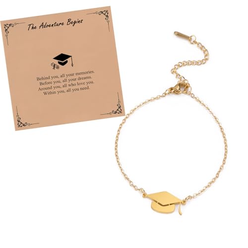 Personalized Graduation Charm Bracelets for Her Him,Class of 2025,Unique Graduation Gifts for College/High School/8th Grade/5th Grade/Middle School/Masters Degree