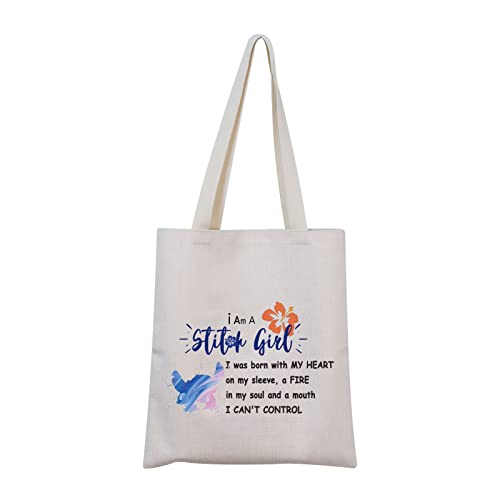 Ohana Girl Trousse à maquillage avec fermeture Éclair Motif Ohana I Am a Girl I was Born with My Heart On My Sleeve, Sac fourre-tout Ohana Girl Cover