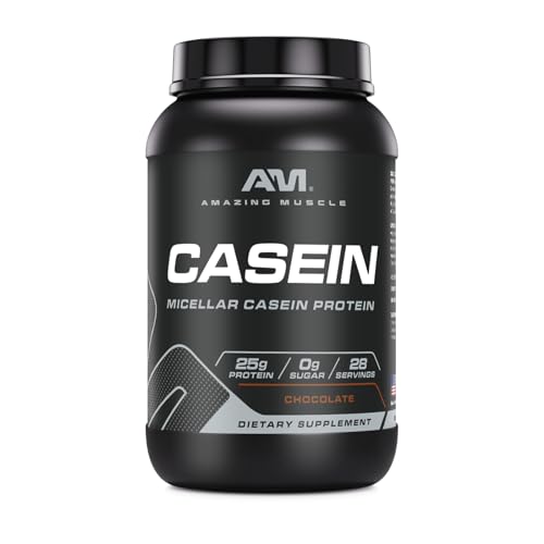 Amazing Muscle Casein Protein Powder | Chocolate Flavor | 25 G Protein | 2 Lb (907 G) | Non-GMO | Made in USA