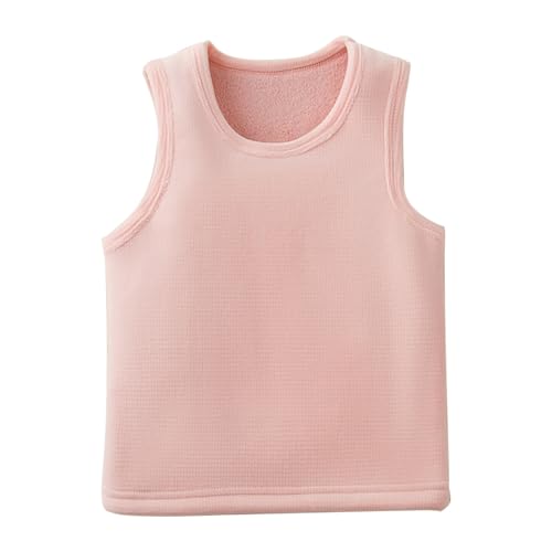 Little Girls Boys Basic Solid Fleece Vest Toddler Kid Sleeveless Crewneck Pullover Tank Top Fall Winter Thermal Undershirts